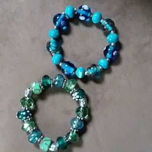 INDONESIAN&ETHNIC SET OF GLASS BEADED BRACELETS🌻